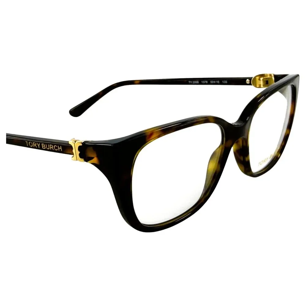 Tory Burch TY2068 Womens Plastic Eyeglass Frame 1378 Dark Tortoise  50-16